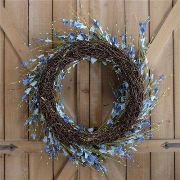 18inch Artificial Forsythia Flower Wreath, All Year Around Wreath for Front Door - Picture 6 of 7
